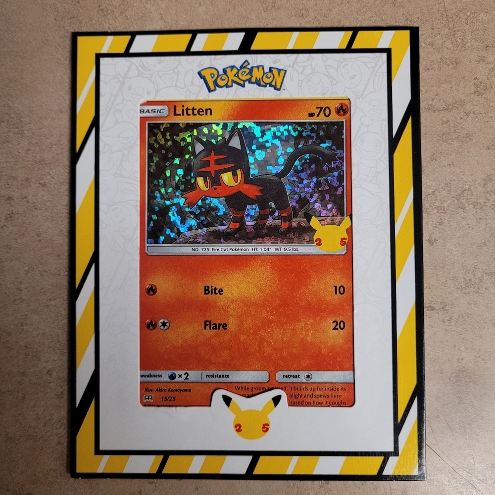 Limited Edition McDonalds Pokemon Litten Holographic Card
